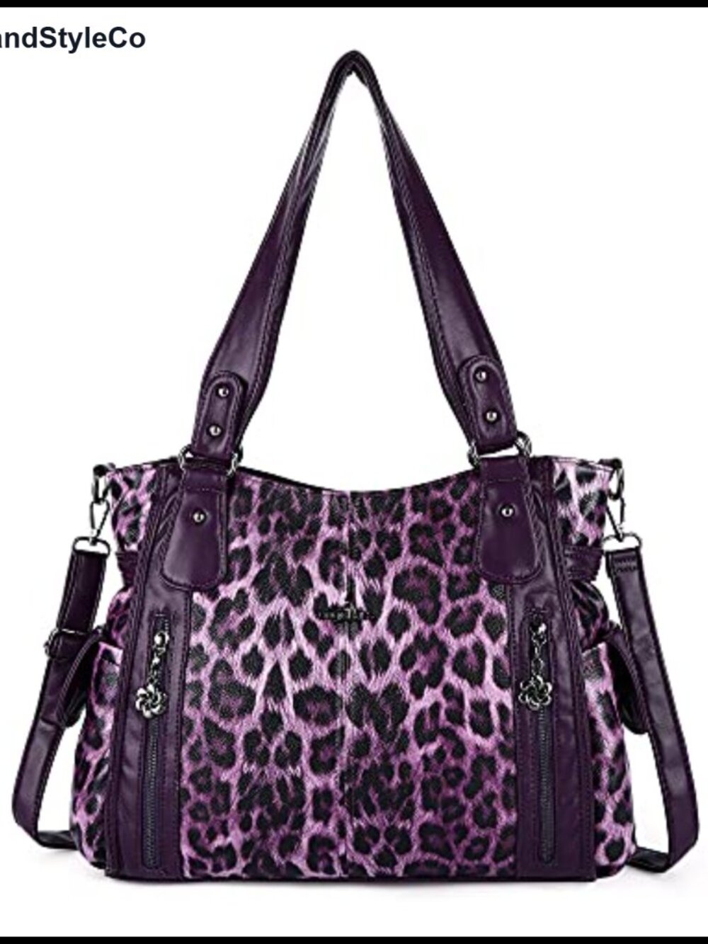 Washed Vegan Leather Hobo Tote Crossbody Shoulder Bag Multi-Pocket